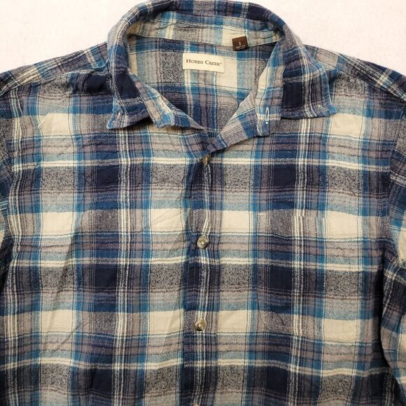 Hobbs Creek Madras Flannel Casual Button Up Shirt Mens Size Large L Blue Gray - Picture 1 of 10